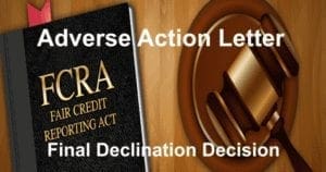 Adverse action letter
